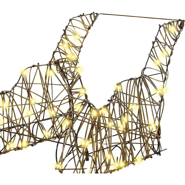 vidaXL 3D-Weihnachtsrentier mit Schlitten LOVIISA 3 stk. Warmes Weiß 42019083 – Bild 6