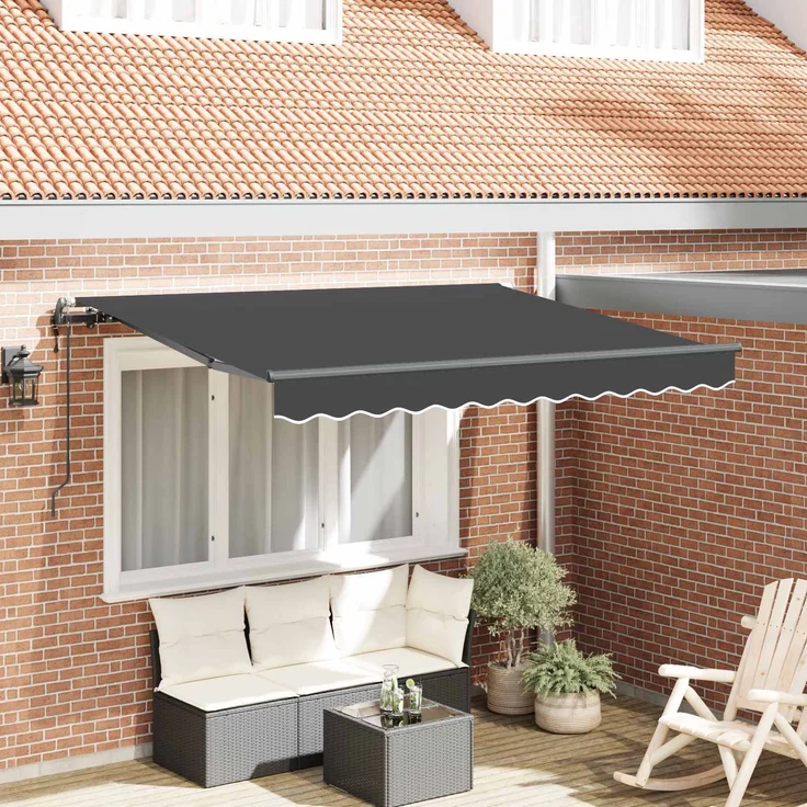 vidaXL Einziehbare Markise Anthrazit 250 x 200 cm Stoff 3329372 – Bild 1