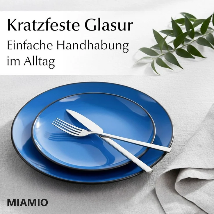 MiaMio Teller Le Papillon kleine Teller, blau, (6 St), Ø 20,5 cm, 6-teilig – Bild 3