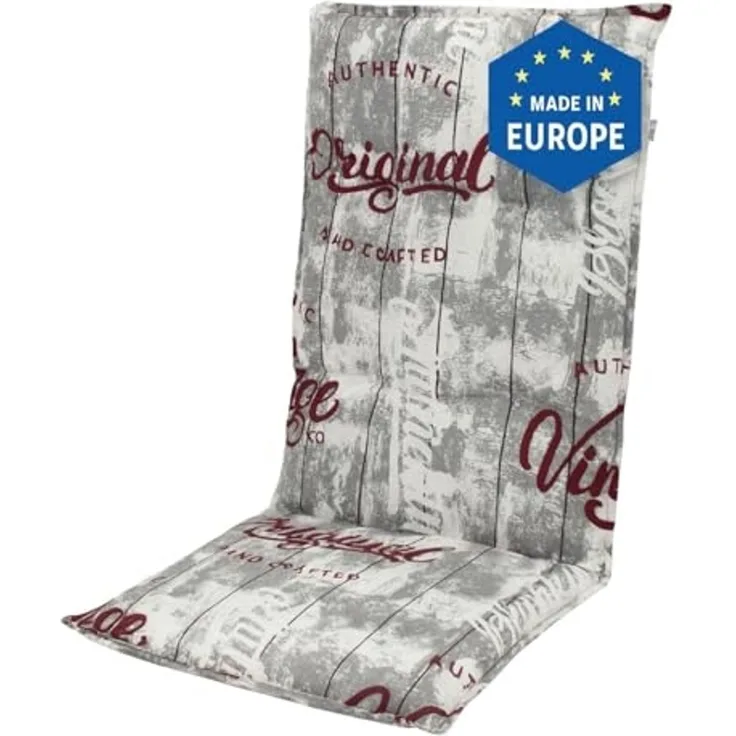 Doppler 2901 Hochlehner Gartenstuhl Auflagen Kissen 120x50x7cm grau