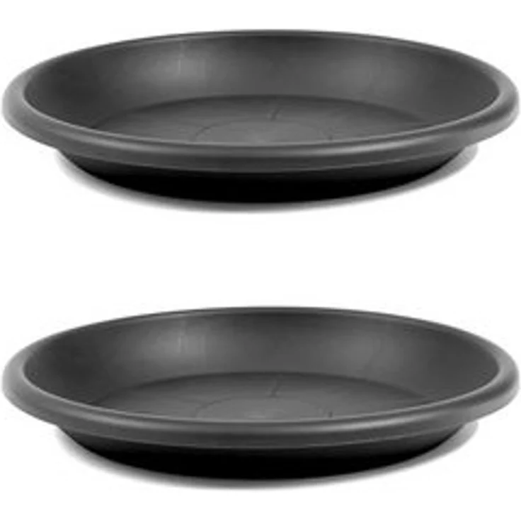 HAC24 Blumentopfuntersetzer Blumentopf Untersetzer Pflanztopf Blumenkübel Schale Pflanzschale, 2-tlg, Anthrazit Kunststoff Rund Ø 58 cm – Bild 4