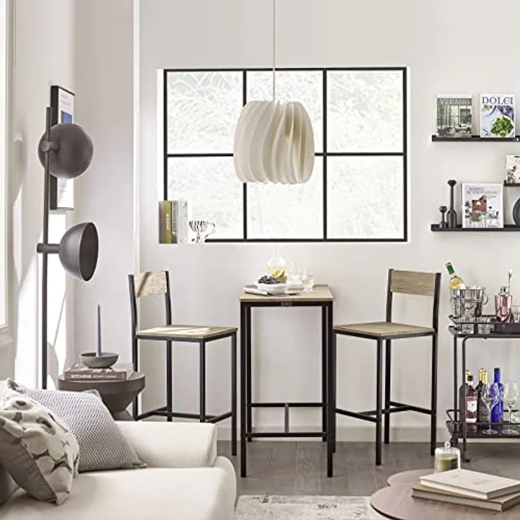 SoBuy Bartisch OGT03, Bartisch Set 3-teilig Esstisch Bistrotisch Balkonmöbel Bistromöbel – Bild 3