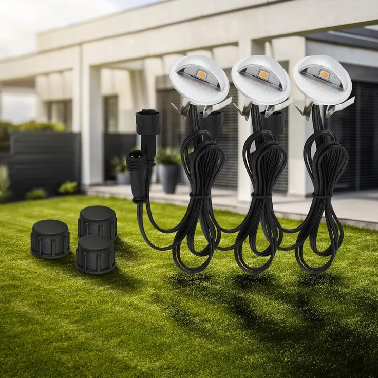 Briloner LED Außen-Bodenstrahler Teak Connect to Shine 3er Ergänzungsset 10 W warmweiß – Bild 3