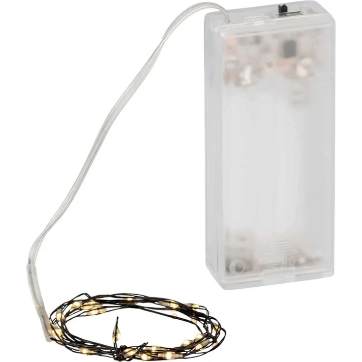 Coen Bakker Deco BV LED-Lichterkette LED Wire, Draht schwarz 1,95m 40 LED warmweiß Timer – Bild 1