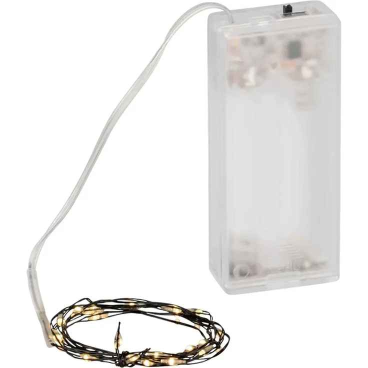 Coen Bakker Deco BV LED-Lichterkette LED Wire, Draht schwarz 1,95m 40 LED warmweiß Timer