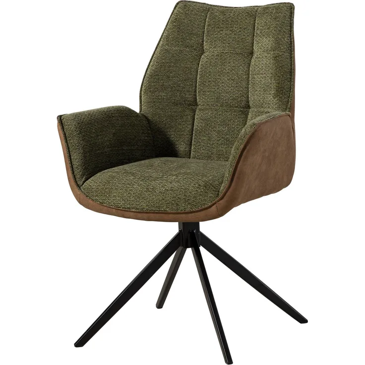 Drehstuhl 61x61x89 braun / grün HENRI #101