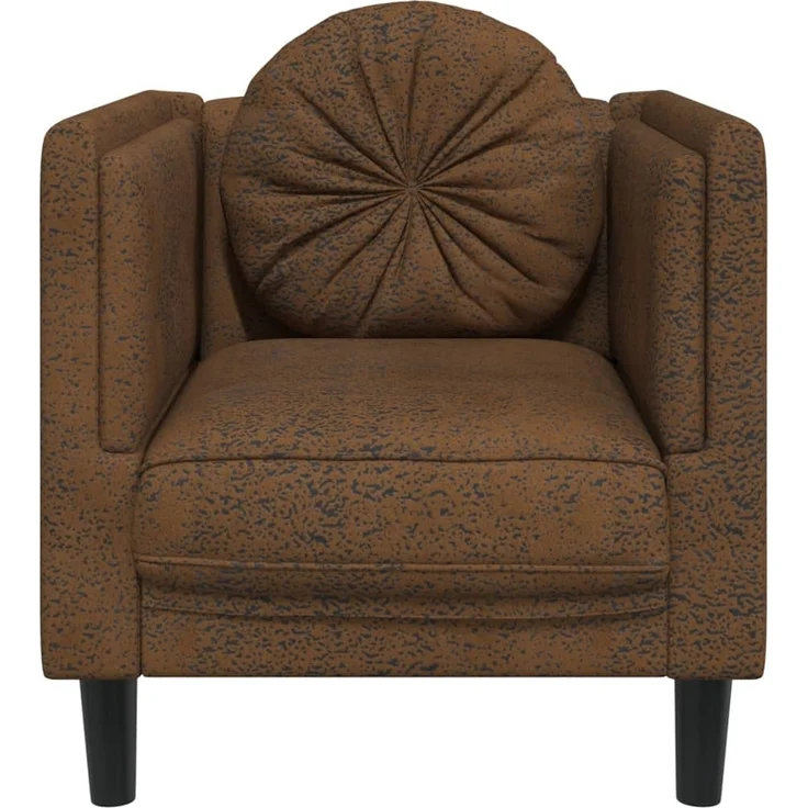 vidaXL Sessel mit Kissen Braun Kunstleder Wildleder-Optik 372631 – Bild 3