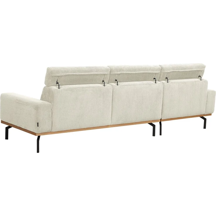 Sofa mit Longchair links Katrien Cordstoff creme – Bild 6