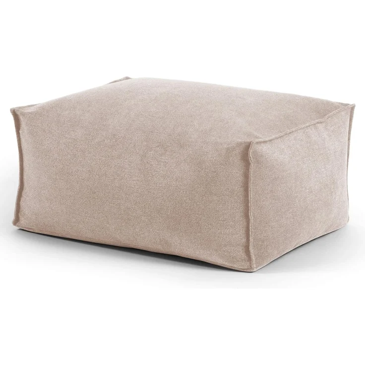 mokebo Pouf Der Ruhestifter (aus Webstoff), Sitzhocker, Bodenkissen, Fußhocker oder Sitzkissen eckig in Beige