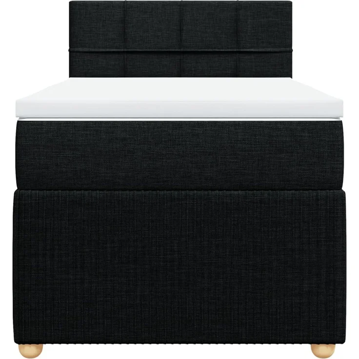 vidaXL Boxspringbett mit Matratze Schwarz 80x200 cm Stoff 3289585 – Bild 6