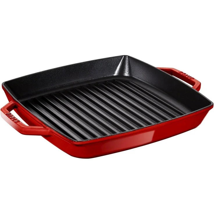 Staub Grillpfanne STAUB Grill Pans Grillpfanne, 28 cm quadratisch Gusseisen Kirsch-Rot, (1-tlg) – Bild 4