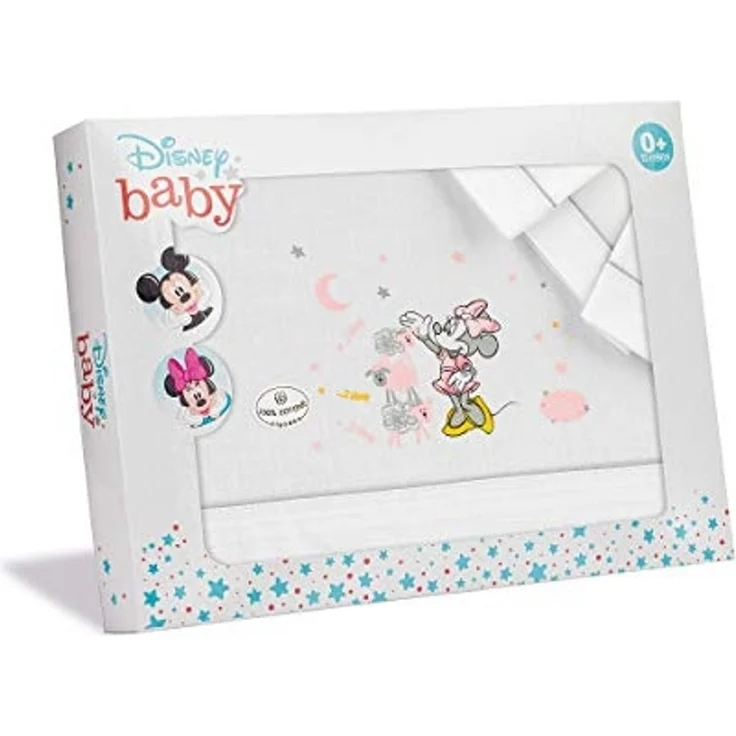 Interbaby MN007-18 3 Stück Bettwäschen Bett 70X140 Disney Minnie Mouse Weiss/Grau. – Bild 1