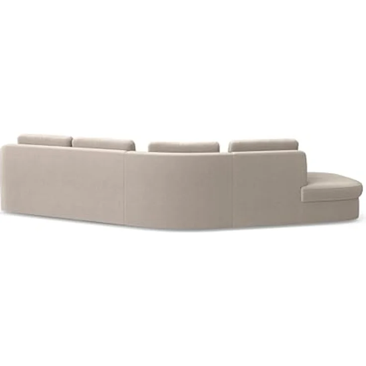 Cavadore Ecksofa Jawa / Bodennahe Eckcouch mit Sofa 2,5-sitzig und Trapezecke halbrund (60 Grad) / 366 x 88 x 230 / Mikrofaser, Perlbeige – Bild 4