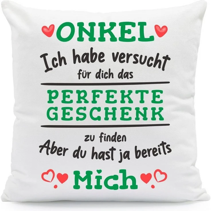 GRAVURZEILE Zierkissen mit Spruch - Das Perfekte Geschenk - Für Familie & Freunde -, starke Farben ohne verblassen - Onkel - ohne Füllung – Bild 1