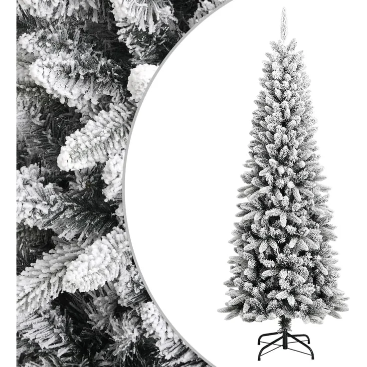 vidaXL Künstlicher Weihnachtsbaum Beschneit 210 cm PVC&PE 345191 – Bild 1