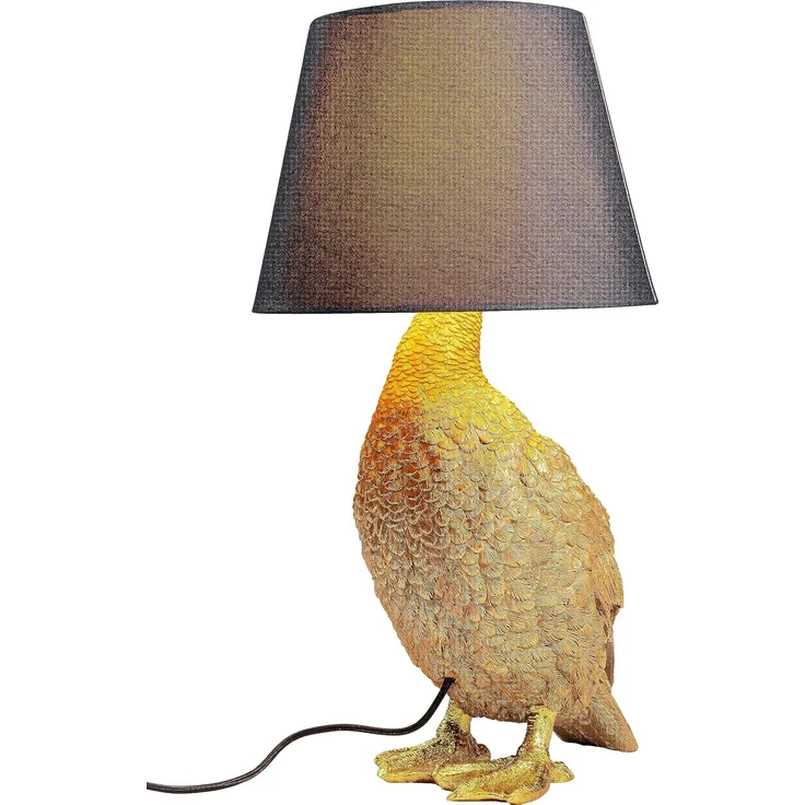 Kare Design Tischlampe Animal Duck Gold/Braun, Entenleuchte, Tiermotiv, Dekoleuchte, Tischleuchte, Schreibtischlampe Kinder, Lampe für Wohnzimmer, Schlafzimmer, 53 x 31 x 31 cm (H/B/T) – Bild 1