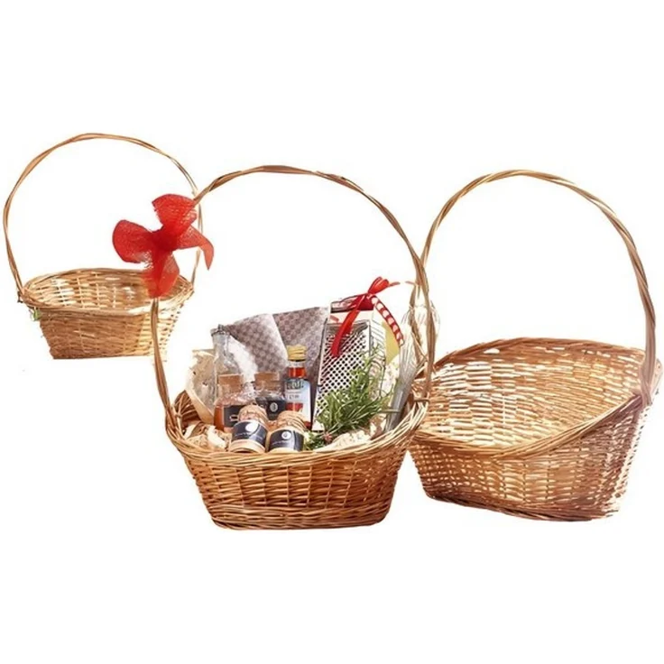 Dekoleidenschaft Geschenkbox Präsentkorb "Natur" aus Weide in 3 Größen, Geschenkkorb leer (1 St), Henkelkorb, Weidenkorb – Bild 4