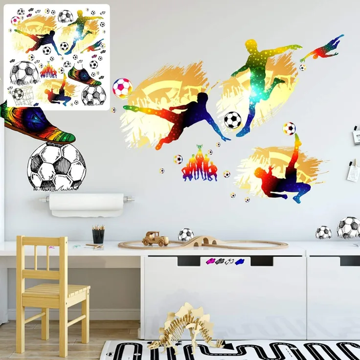 Sunnywall Wandtattoo XXL Wandtattoo Feuerwehr Set Kinderzimmer Aufkleber