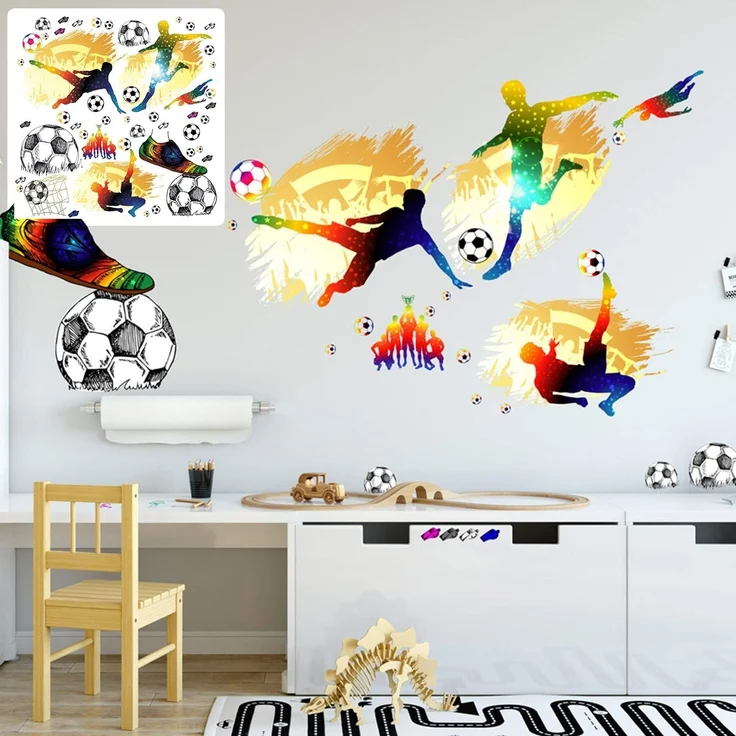 Sunnywall Wandtattoo XXL Wandtattoo Feuerwehr Set Kinderzimmer Aufkleber