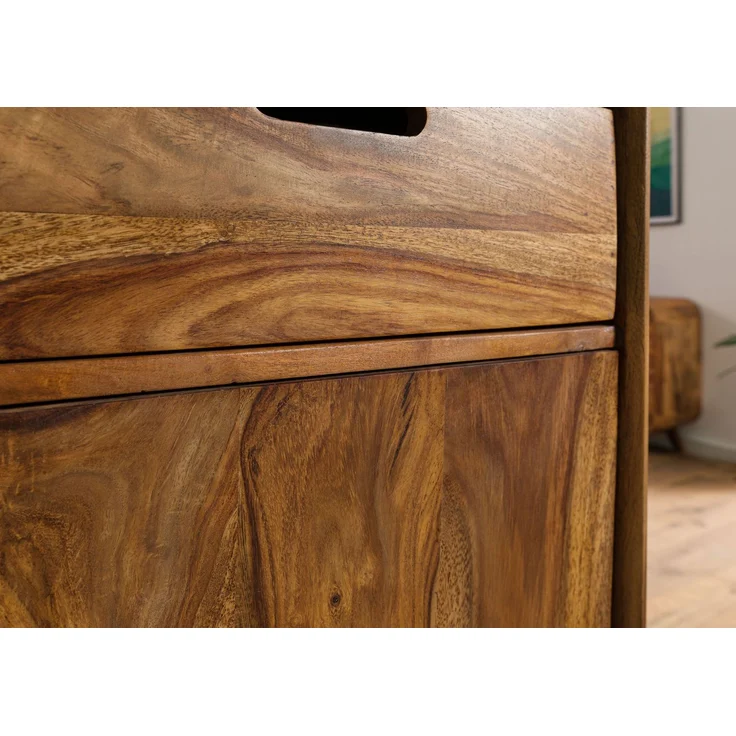 Vitrine Sheesham 90x40x180 hellbraun lackiert MAILAND #115 – Bild 7