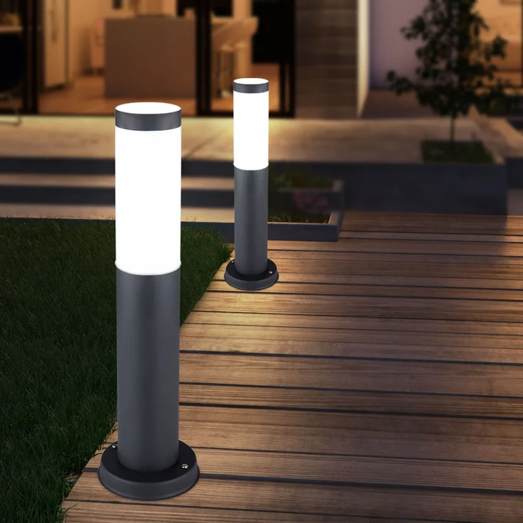 2er Set LED Sockelleuchte, Edelstahl anthrazit, Höhe 45 cm – Bild 3