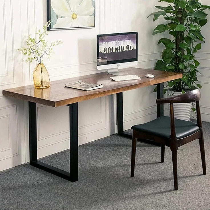 Tischuntergestell 90x72cm Möbelfüße Schwarz Tischbeine Industrie Bankkufen Stahl – Bild 2
