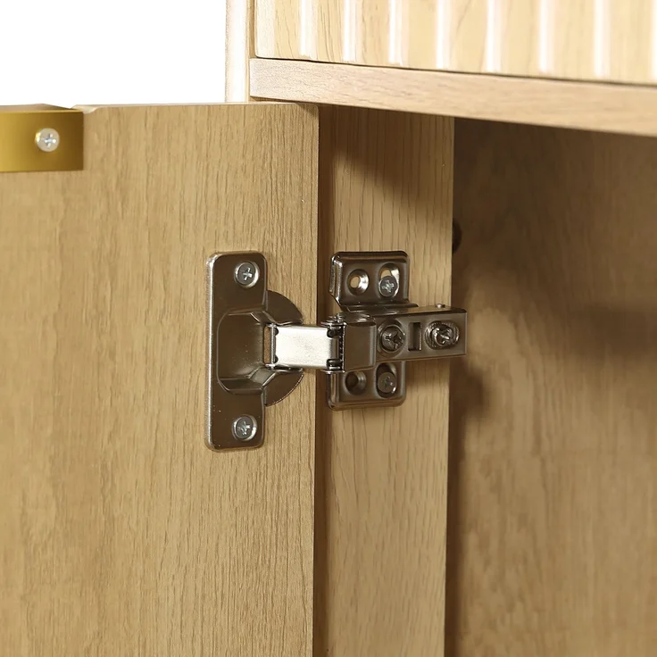 Waschtischunterschrank B 81 x T 47 x H 90 cm aus MDF mit Keramikwaschbecken und Wellenfront – Bild 8