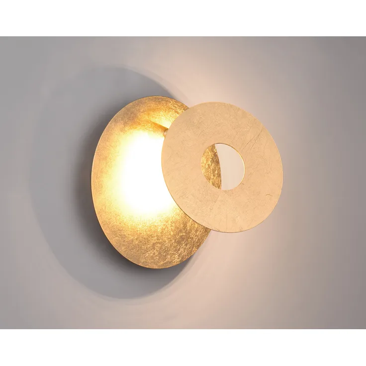 Trio Leuchten LED Wandleuchte Leano 6W, warmweiß goldfarbig Metall