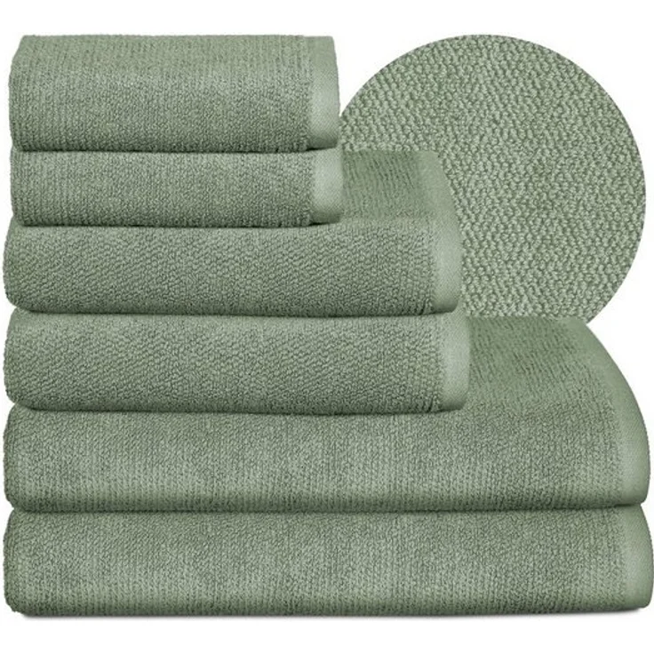 Beautex Handtuch Set Handtuch Set, Made in Europe, Frottier, (Multischlaufen-Optik, Frottier Premium Set aus 100% Baumwolle 550g/m) – Bild 4