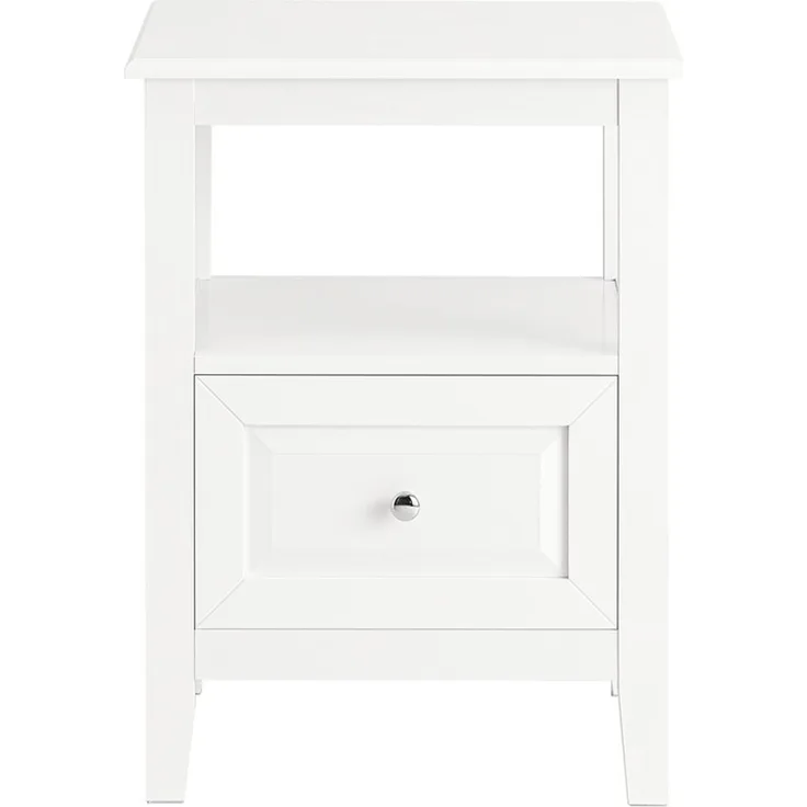 SoBuy FBT131-W Nachttisch, MDF, Lackiert, Weiß, 45 x 60 x 35 cm