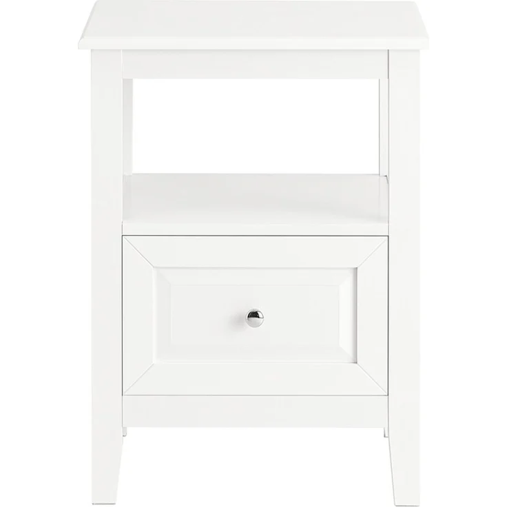 SoBuy FBT131-W Nachttisch, MDF, Lackiert, Weiß, 45 x 60 x 35 cm – Bild 1