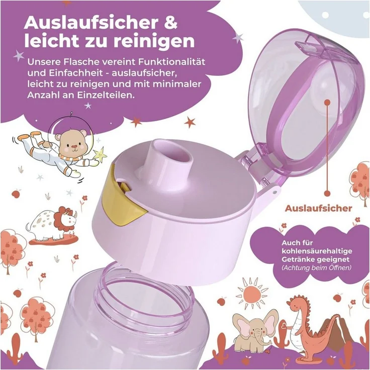 BEARFOOT Trinkflasche Trinkflasche Kinder, leichte Wasserflasche - Meerjungfrau – Bild 3