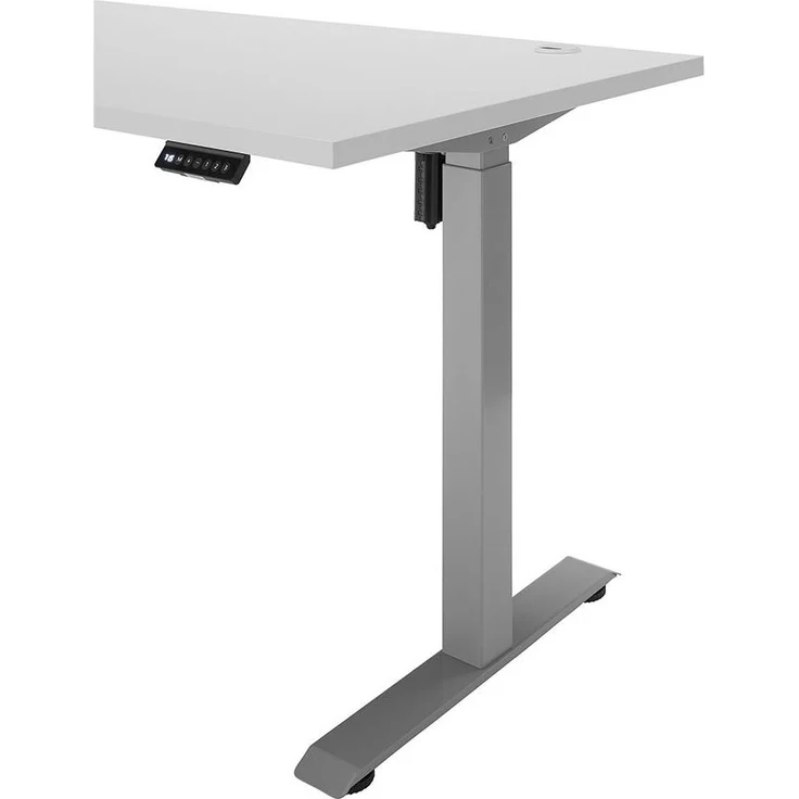 Schreibtisch Pronto, Holzwerkstoff, Kunststoff, Stahl, Silber, Grau – Bild 5