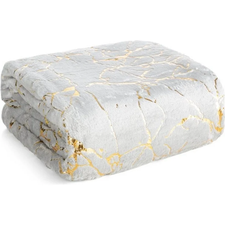 Wohndecke MARMOR, Eurofirany, 150x200 goldenes Marmor-Muster, silber, creme, schwarz, weiß – Bild 4