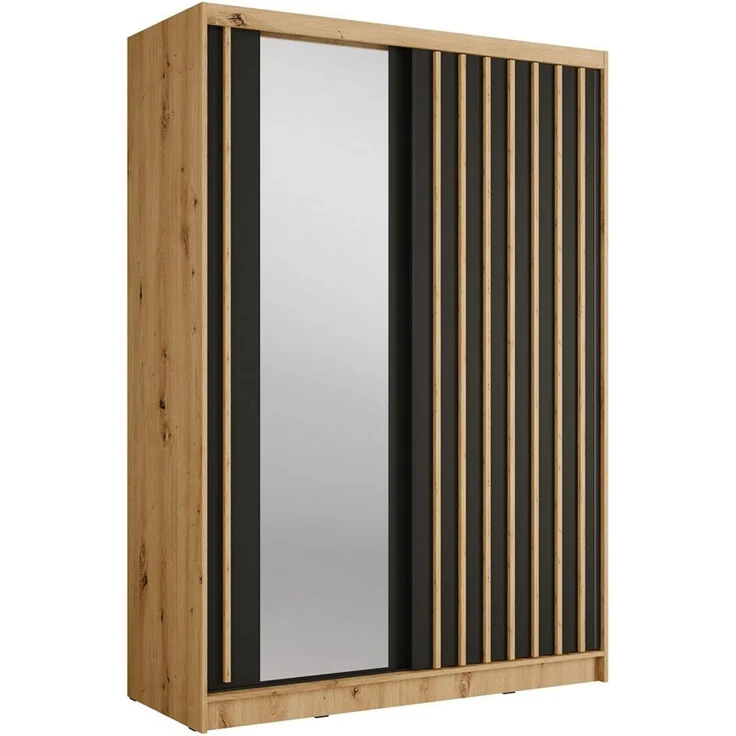 Home affaire Kleiderschrank VILLEFRANCHE modern mit viel Stauraum, Fächer & Kleiderstange, Spiegel Garderobe in 3 Breiten (155, 205, 248 cm), erhältlich in 3 Farben – Bild 2