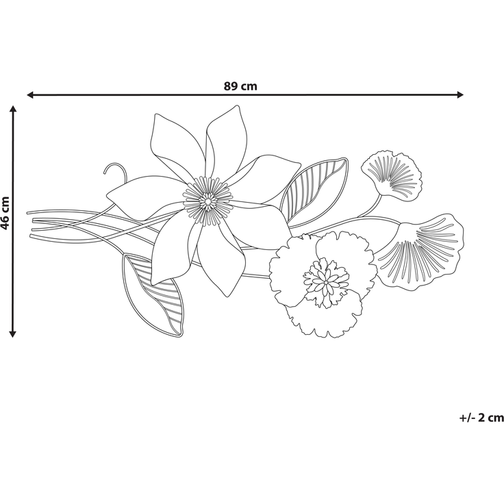 Wandobjekt Blume EUROPIUM Metall 46 cm Gold – Bild 2