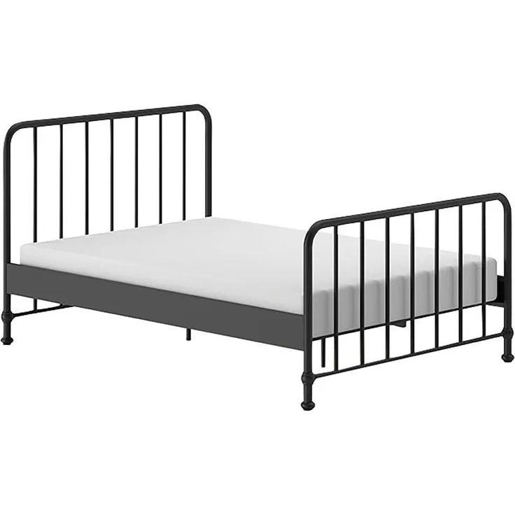 Vipack 'BRONXX' Metallbett, Schwarz matt, 140x200 cm