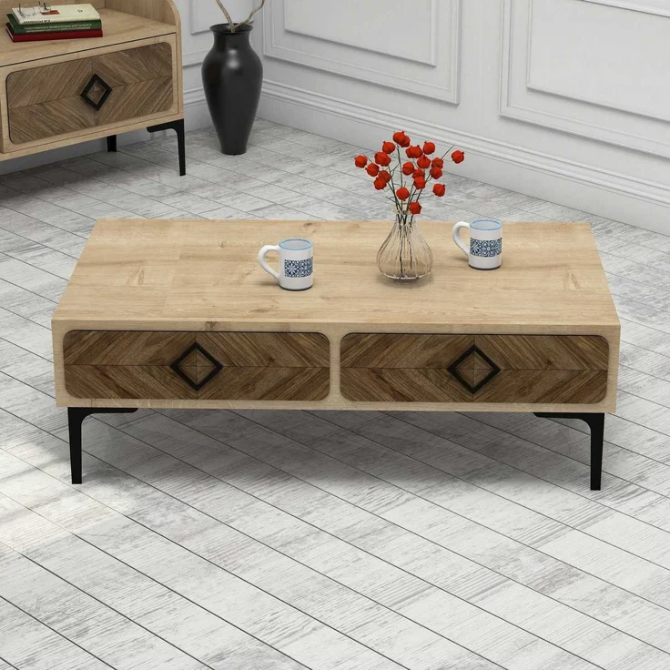 Skye Decor 'Samba - Oak' Couchtisch, Eiche, 105 x 34,6 x 60 cm – Bild 1