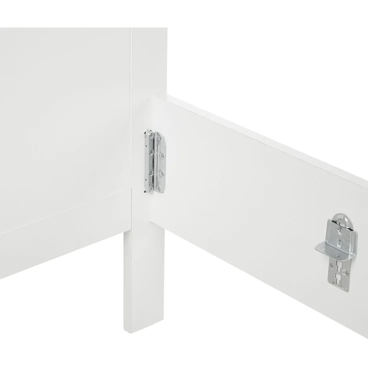 Komfortbett 90x200 mit Lattenrost Seniorenbett Höhenverstellbar Holzbett Einzelbett Weiß Hohes Bett Bettgestell – Bild 3