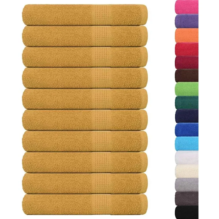 vidaXL Handtücher FROGN 10 Stk. Gold 100x200 cm 360 g/m² 136820 – Bild 2