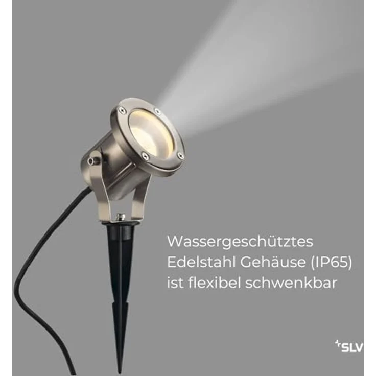 SLV NAUTILUS SPIKE EDELSTAHL, GU10, max. 35W, inkl. 1,5m Kabel und S - Stand-, Wand- und Deckenleuchten (Outdoor) – Bild 4