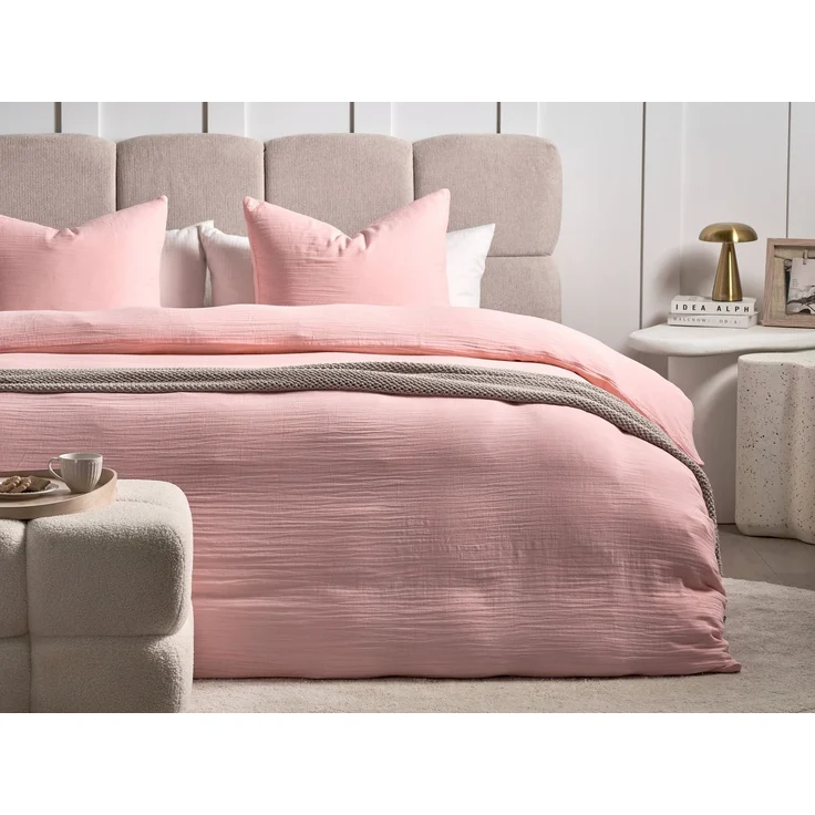 Bettwäsche-Set SUMNER Musselin 200x200 cm Pastellrosa – Bild 3