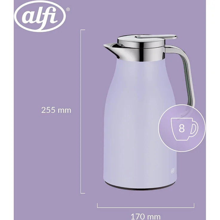 Alfi Isolierkanne Skyline, Thermokanne, Edelstahl, Lavender Matt, 1 L, 1321381100 – Bild 6