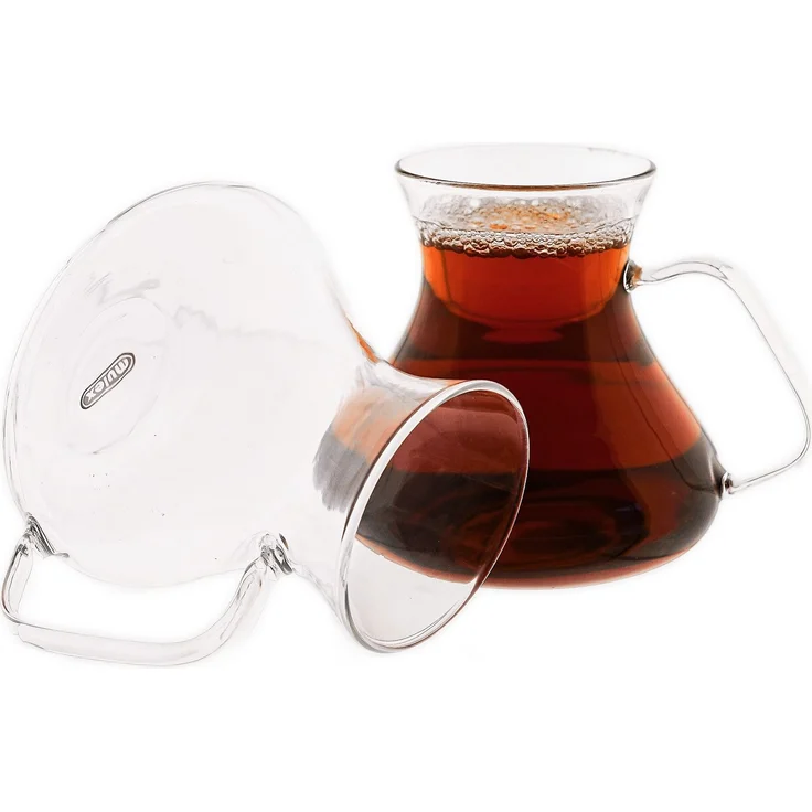 Teegläser-Set mit Henkel 6-teilig - 200 ml, hitzebeständig – Bild 1