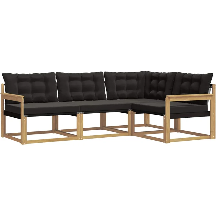 vidaXL Outdoor-Sofagarnitur 4 stk. Weiß und Schwarz 3388630 – Bild 2