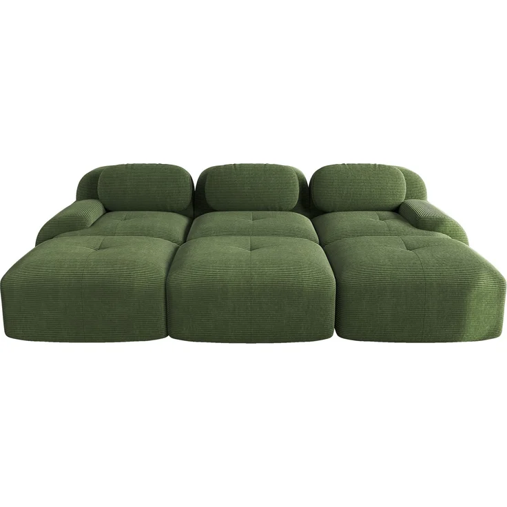DESVIAE Sofa modular rahmenlos aus Cord Grün mit 32D-Hochdichteschaum, 298 x 178 x 70 cm – Bild 8