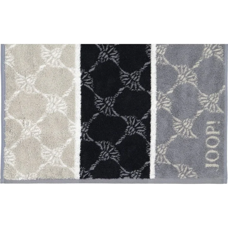 JOOP! Handtuch Cornflower Stripes Frottierkollektion - Walkfrottier Schwarz 50x100cm – Bild 2