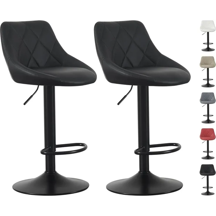 MCC direct Barhocker Barhocker im 2er Set, Kunstleder, Metall, Modell STANLEY