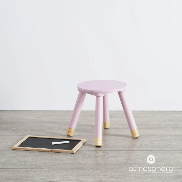 Atmosphera Hocker für ein Kind - vierbeiniger Hocker, Höhe: 26 cm, Ø 24 cm weiß – Bild 2