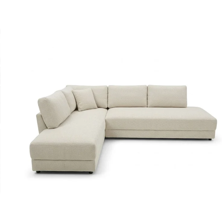 KAWOLA Schlafsofa SADIRA Ecksofa Stoff cremeweiß Recamiere links 89 x 209 x 288 cm – Bild 3